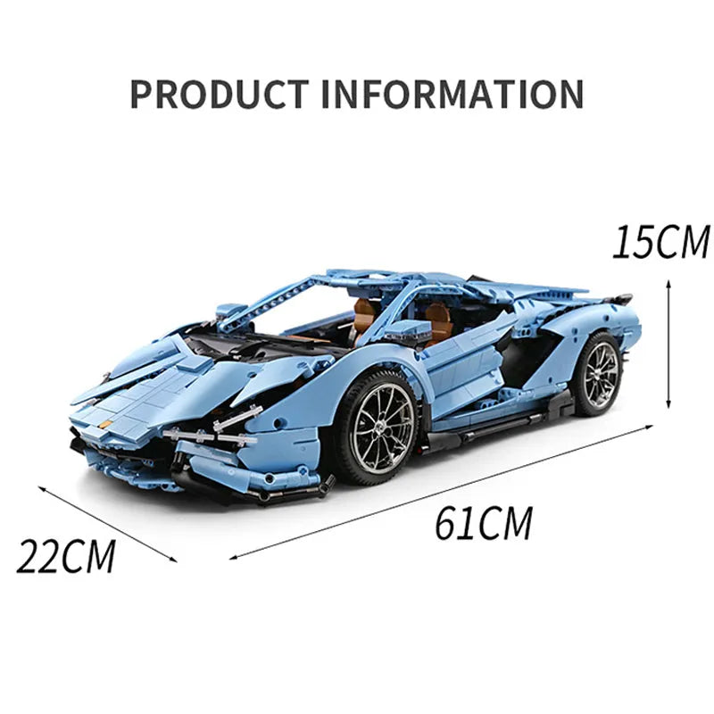 Mould King MOC Motorized Building Block Set: 13056 Roadster Lamborghini Hyper Racing Car