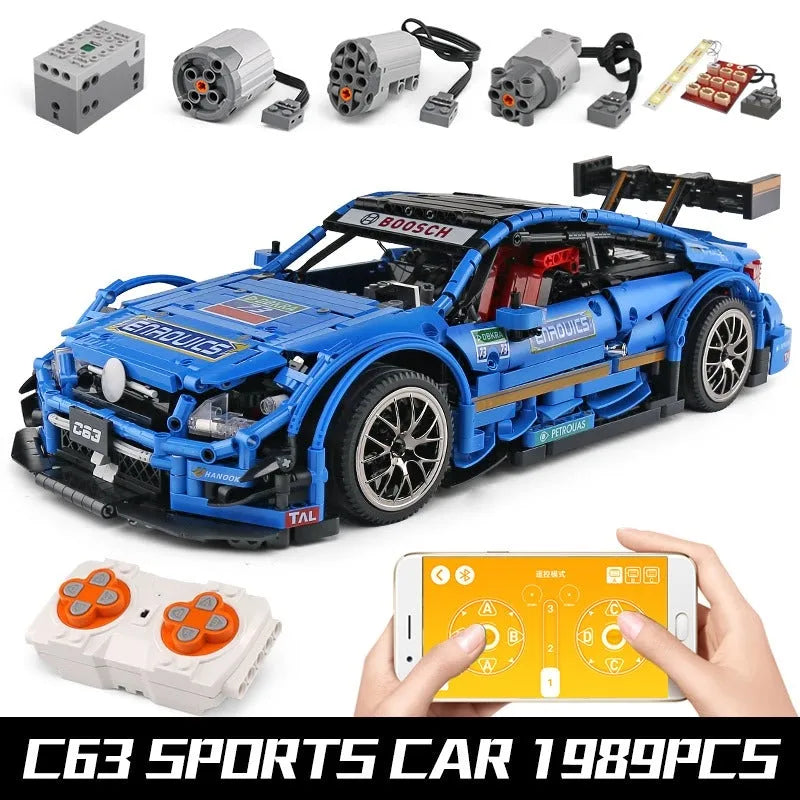 Mould King MOC Motorized Building Block Set: 13073 RC Mercedes Benz AMG C63 Racing Car, Model K13073