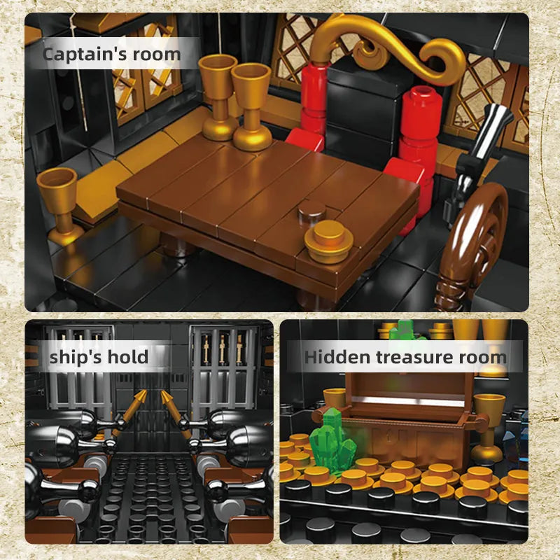 Mould King MOC Building Block Set: 13083 Pirates Of Caribbean The Seagull Ship, Model MK13083