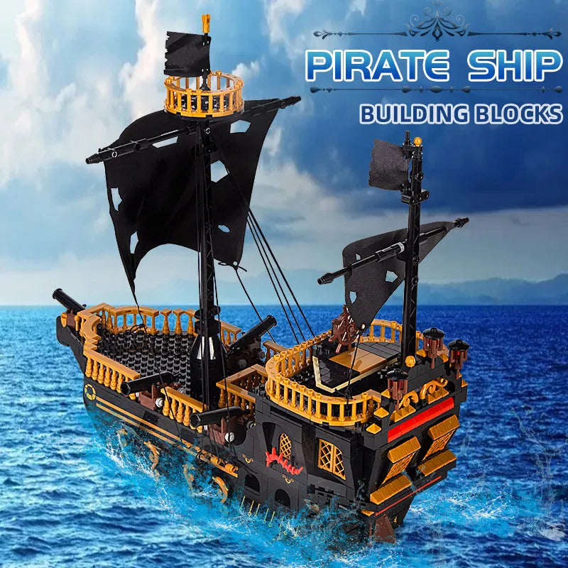 Mould King MOC Building Block Set: 13083 Pirates Of Caribbean The Seagull Ship, Model MK13083