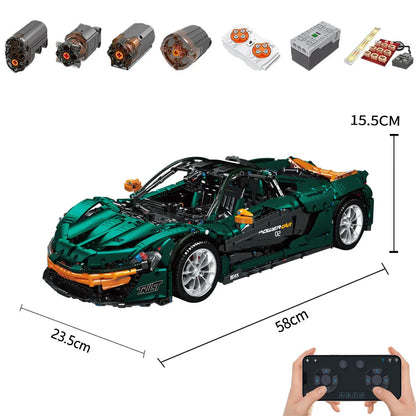 Mould King MOC Building Block Set: 13091 RC APP Motorized Hypercar P1 Racing Car, Model 13091D