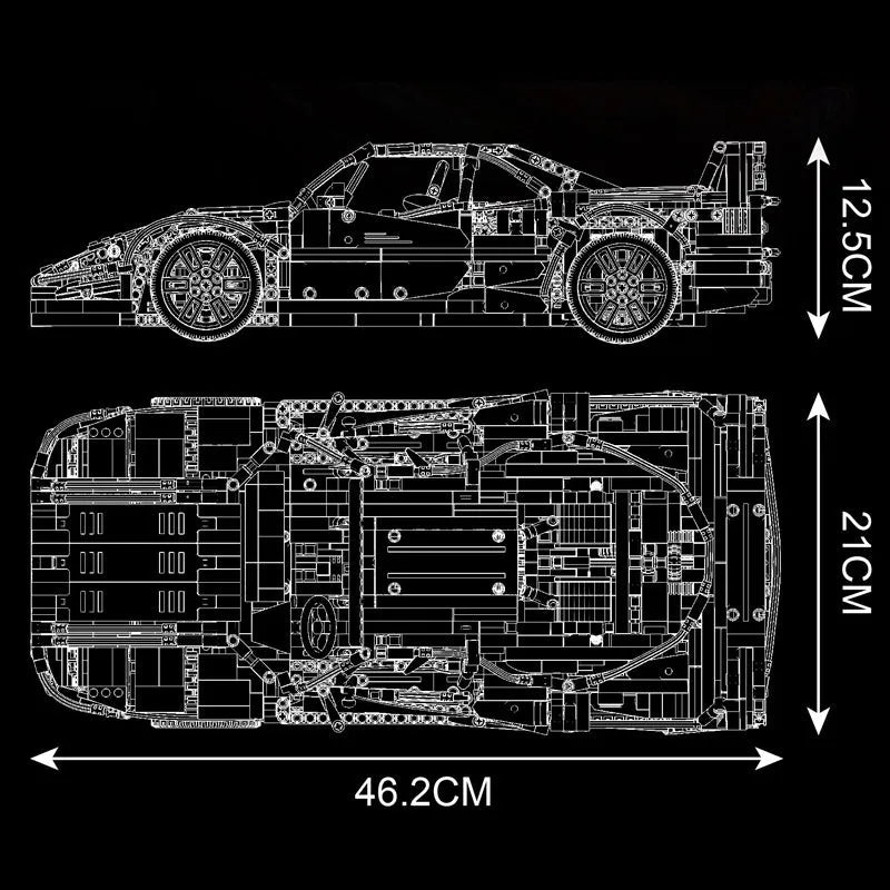Mould King MOC Motorized Building Block Set: 13095 Super Ferrari F40 Racing Sports Car, Model K13095