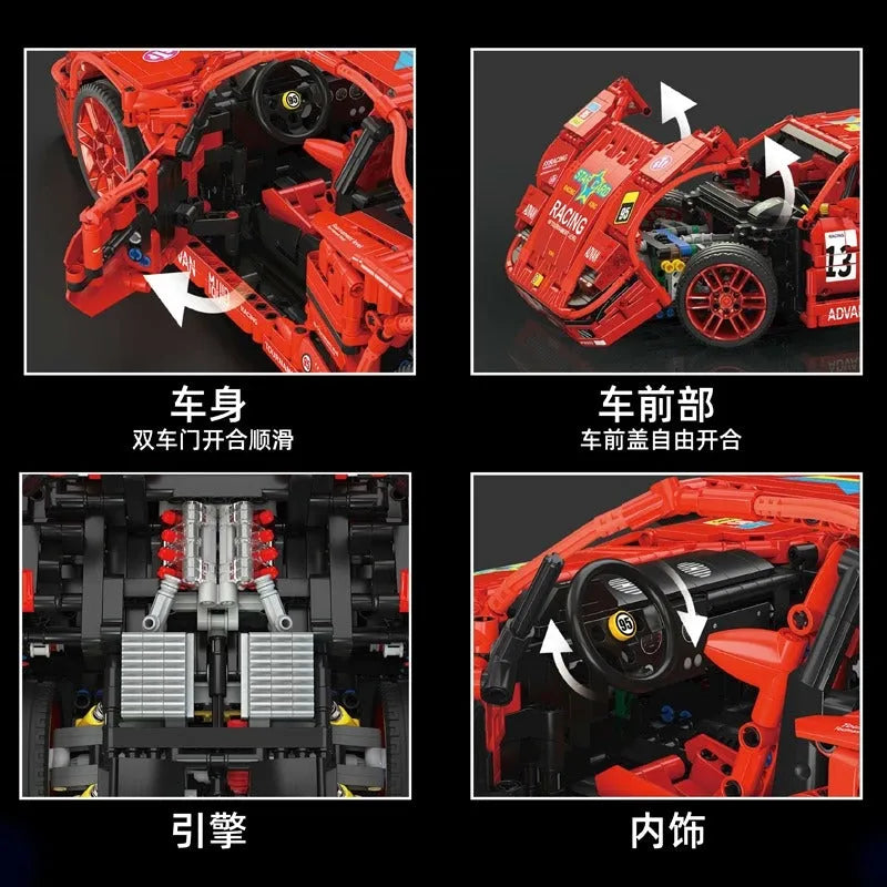 Mould King MOC Motorized Building Block Set: 13095 Super Ferrari F40 Racing Sports Car, Model K13095