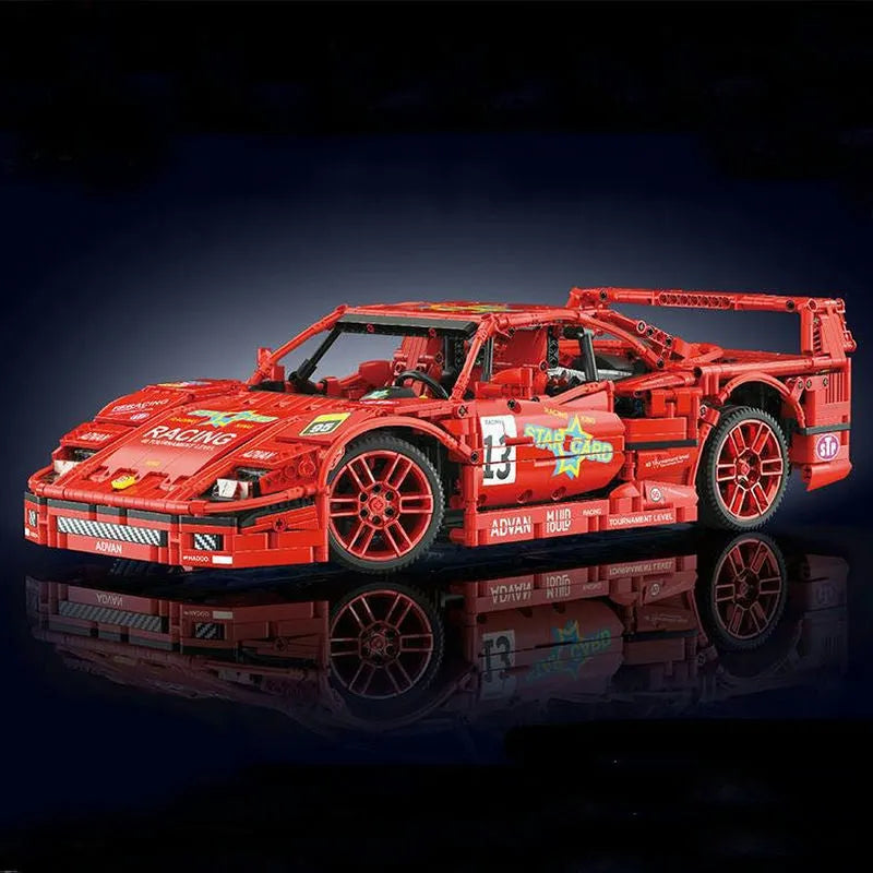 Mould King MOC Motorized Building Block Set: 13095P RC Ferrari F40 Racing Sports Car, Model K13095PF