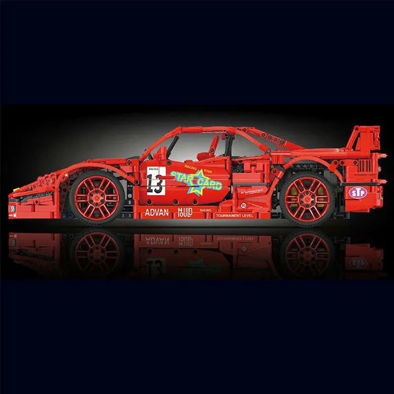 Mould King MOC Motorized Building Block Set: 13095P RC Ferrari F40 Racing Sports Car, Model K13095PF
