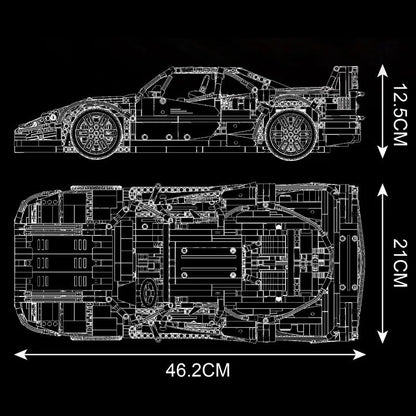 Mould King MOC Motorized Building Block Set: 13095P RC Ferrari F40 Racing Sports Car, Model K13095PF