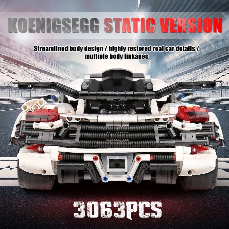 Mould King MOC Motorized Building Block Set: 13120 Supercar Koenigsegg One Racing Car