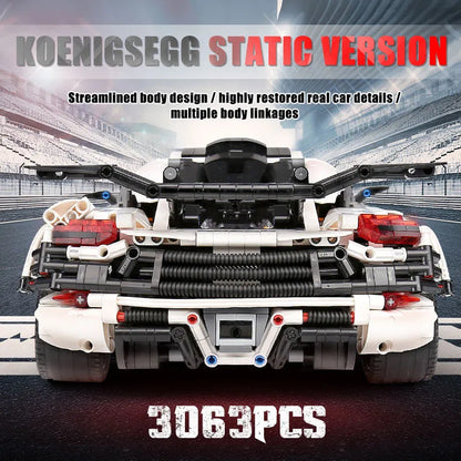 Mould King MOC Motorized Building Block Set: 13120 Supercar Koenigsegg One Racing Car
