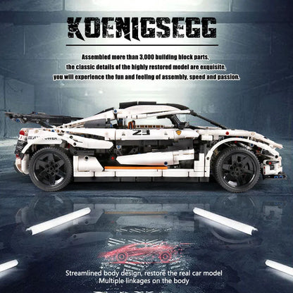 Mould King MOC Motorized Building Block Set: 13120 Supercar Koenigsegg One Racing Car