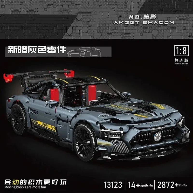 Mould King MOC Motorized Building Block Set: 13123 AMG GTR Shadow Roadster Racing Car, Model K13123