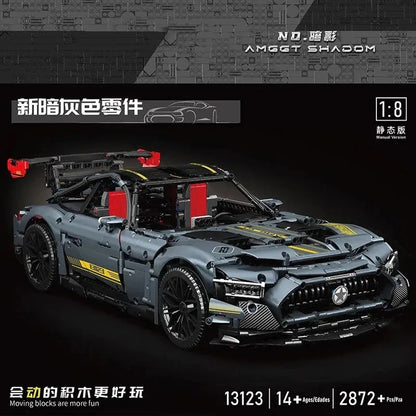 Mould King MOC Motorized Building Block Set: 13123 RC APP Shadow Roadster AMG GTR Racing Car, Model K13123PF