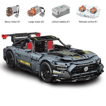 Mould King MOC Motorized Building Block Set: 13123 RC APP Shadow Roadster AMG GTR Racing Car, Model K13123PF