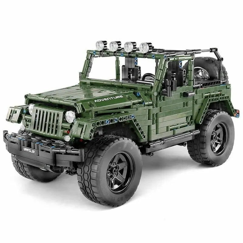 Mould King MOC Motorized Building Block Set: 13124 RC APP 4WD Off-Road Adventure SUV Car, Model 13124D