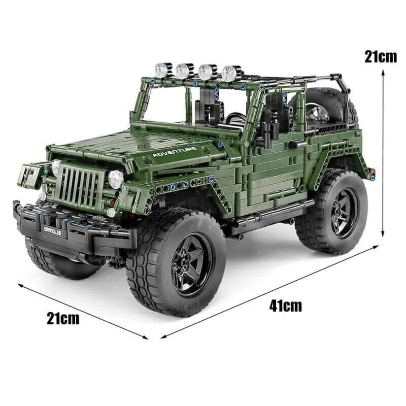 Mould King MOC Motorized Building Block Set: 13124 RC APP 4WD Off-Road Adventure SUV Car, Model 13124D