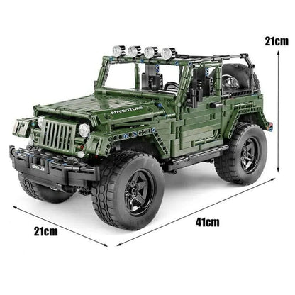 Mould King MOC Motorized Building Block Set: 13124 RC APP 4WD Off-Road Adventure SUV Car, Model 13124D