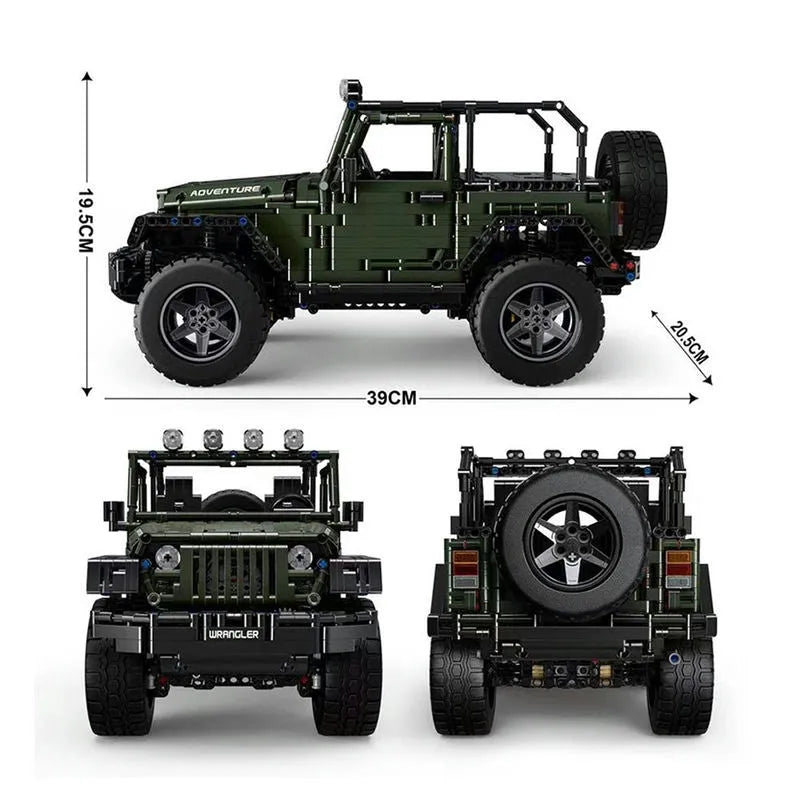 Mould King MOC Motorized Building Block Set: 13124 RC APP 4WD Off-Road Adventure SUV Car, Model 13124D