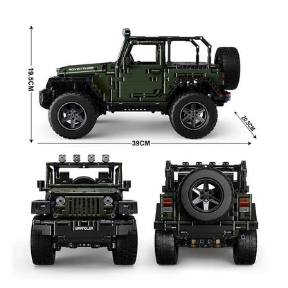 Mould King MOC Motorized Building Block Set: 13124 RC APP 4WD Off-Road Adventure SUV Car, Model 13124D