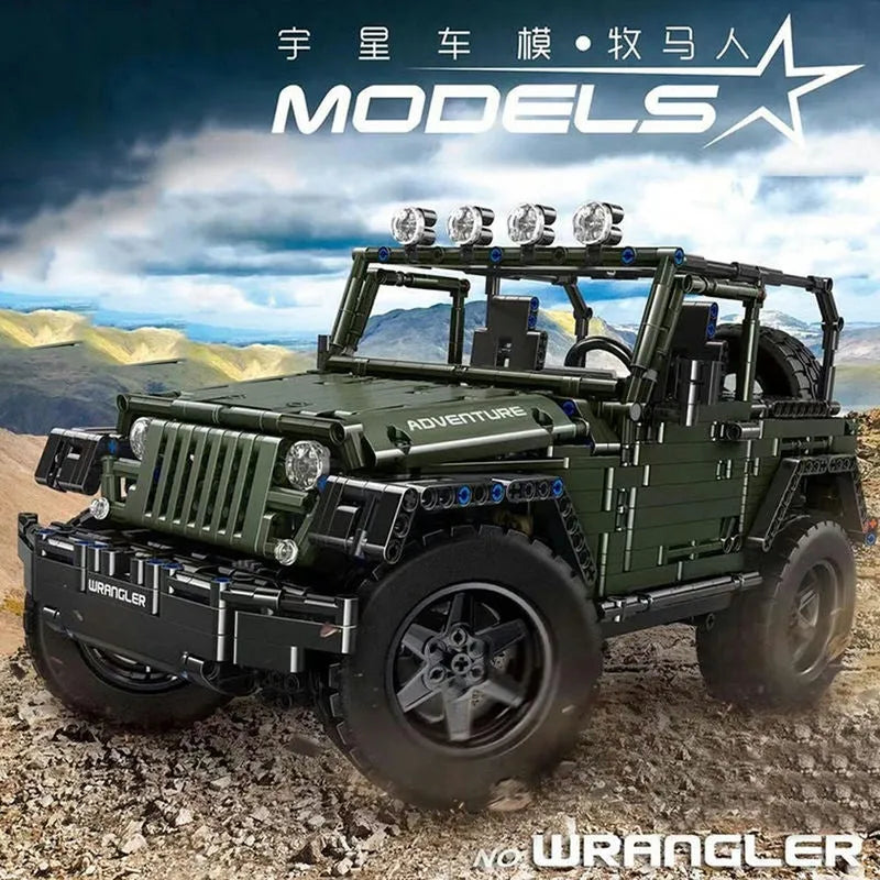 Mould King MOC Motorized Building Block Set: 13124 RC APP 4WD Off-Road Adventure SUV Car, Model 13124D