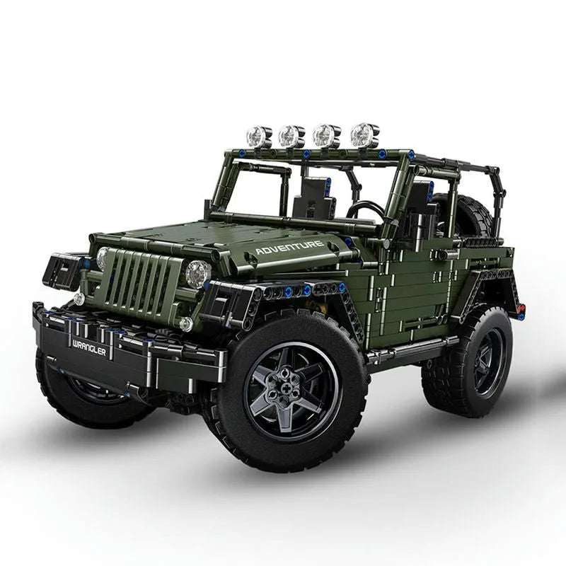 Mould King MOC Motorized Building Block Set: 13124 RC APP 4WD Off-Road Adventure SUV Car, Model 13124D