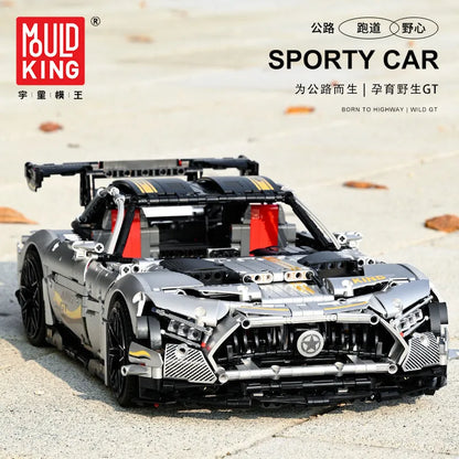 Mould King MOC Motorized Building Block Set: 13126 AMG GTR QUICKSILVER Racing Car, Model K13126