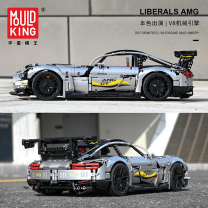 Mould King MOC Motorized Building Block Set: 13126 AMG GTR QUICKSILVER Racing Car, Model K13126