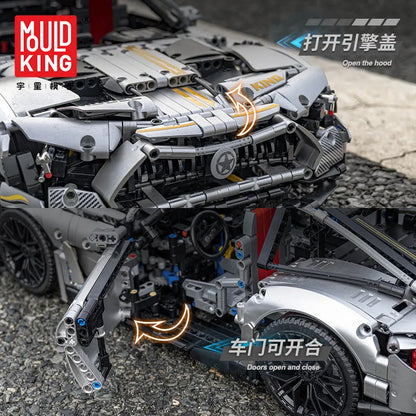 Mould King MOC Motorized Building Block Set: 13126 RC APP QUICKSILVER Racing Car, Model K13126PF