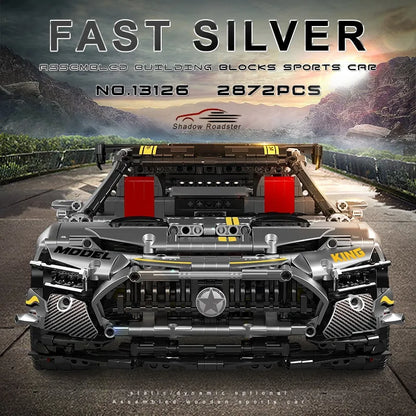 Mould King MOC Motorized Building Block Set: 13126 RC APP QUICKSILVER Racing Car, Model K13126PF