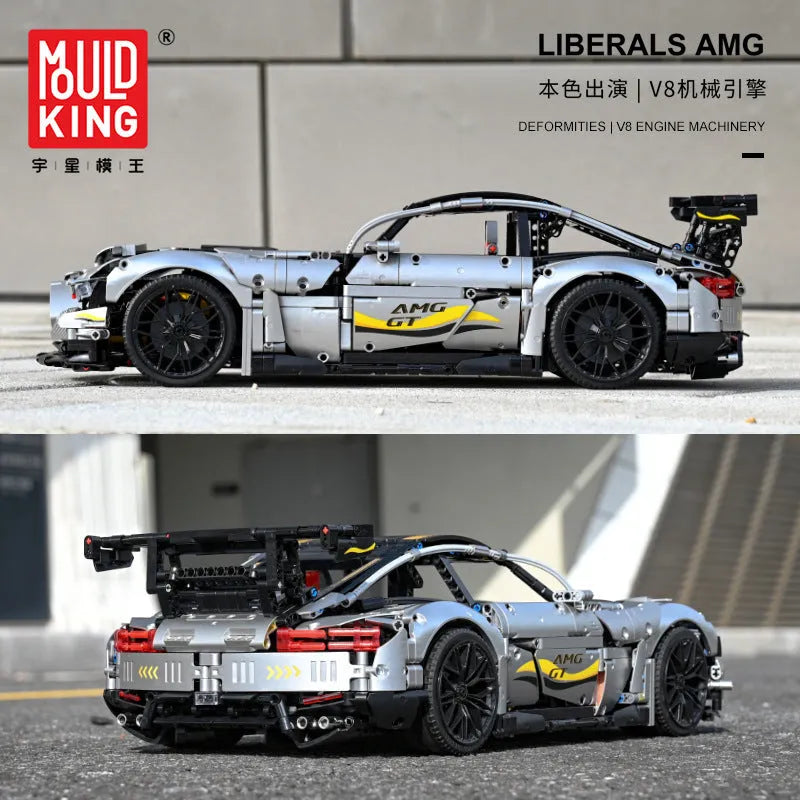 Mould King MOC Motorized Building Block Set: 13126 RC APP QUICKSILVER Racing Car, Model K13126PF