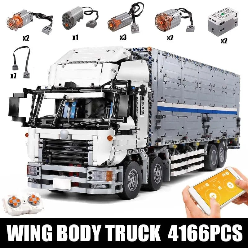 Mould King MOC Building Block Set: 13139 APP Motorized RC Heavy Wing Body Truck, Model K13139