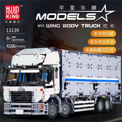 Mould King MOC Building Block Set: 13139 APP Motorized RC Heavy Wing Body Truck, Model K13139