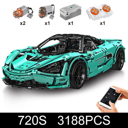 Mould King MOC Motorized Building Block Set: 13167D RC McLaren 720S Sports Racing Car