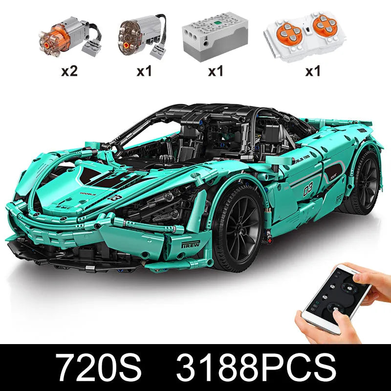 Mould King MOC Motorized Building Block Set: 13167D RC McLaren 720S Sports Racing Car