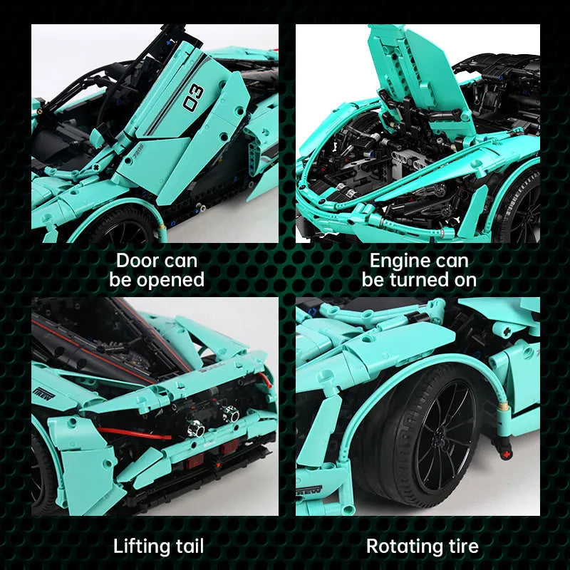 Mould King MOC Motorized Building Block Set: 13167D RC McLaren 720S Sports Racing Car
