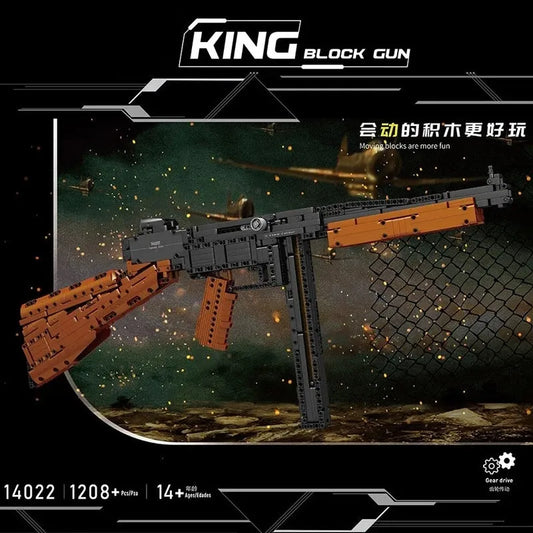 Mould King MOC Building Block Set: 14022 Military Thompson submachine Gun, Model K14022