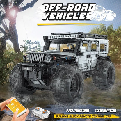 Mould King MOC Motorized Building Block Set: 15009 RC Jeep Wrangler Expedition SUV Car, Model K15009