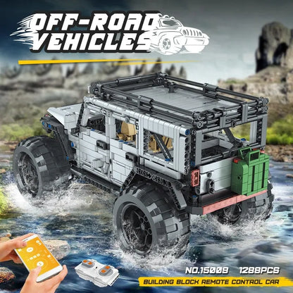 Mould King MOC Motorized Building Block Set: 15009 RC Jeep Wrangler Expedition SUV Car, Model K15009