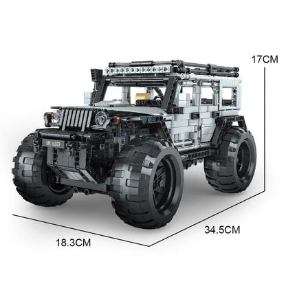 Mould King MOC Motorized Building Block Set: 15009 RC Jeep Wrangler Expedition SUV Car, Model K15009