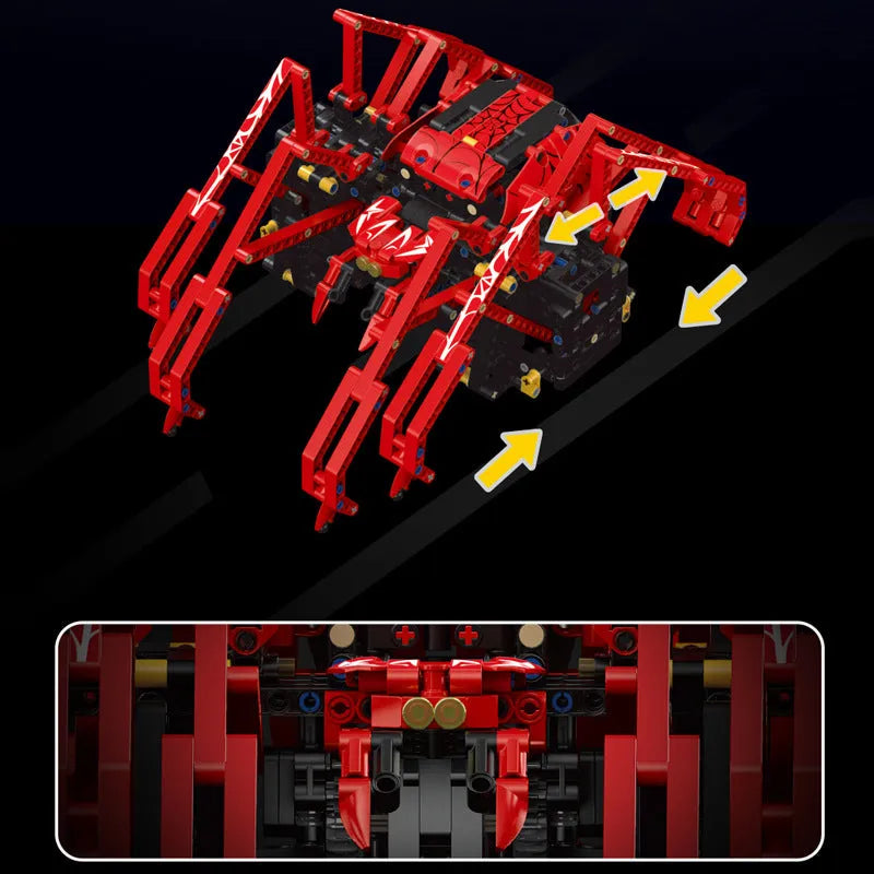Mould King MOC Motorized Building Block Set: 15053 Technical RC Robot Red Spider, Model K15053