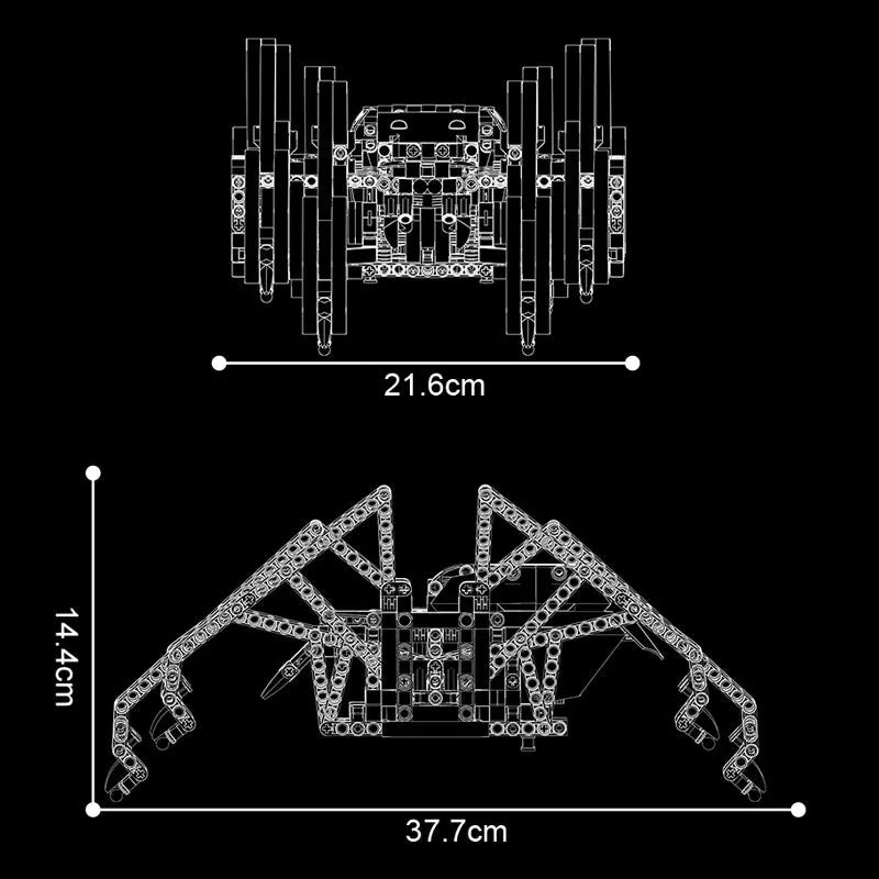 Mould King MOC Motorized Building Block Set: 15053 Technical RC Robot Red Spider, Model K15053