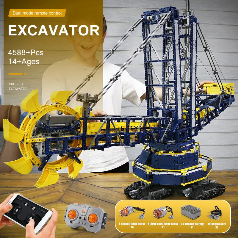 Mould King MOC Building Block Set: 17006 Motorized RC Bucket Wheel Excavator