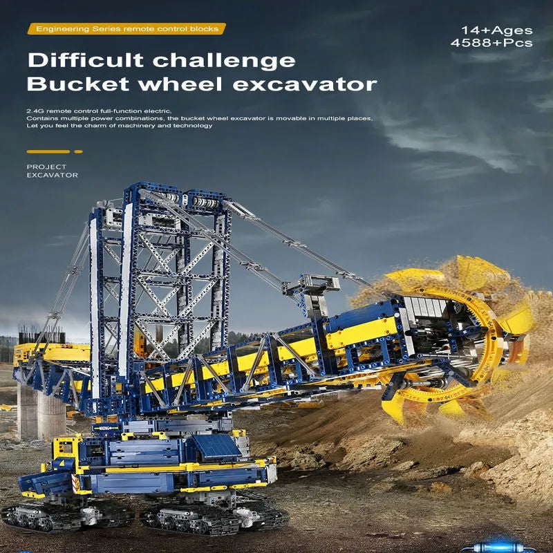 Mould King MOC Building Block Set: 17006 Motorized RC Bucket Wheel Excavator