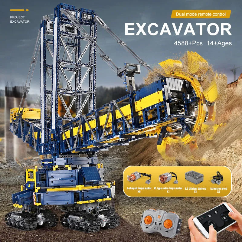 Mould King MOC Building Block Set: 17006 Motorized RC Bucket Wheel Excavator