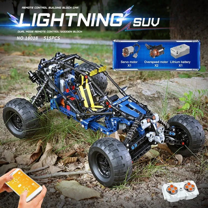 Mould King MOC Motorized Building Block Set: 18018 RC APP Lightning Buggy Truck, Model K18018