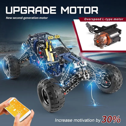 Mould King MOC Motorized Building Block Set: 18018 RC APP Lightning Buggy Truck, Model K18018
