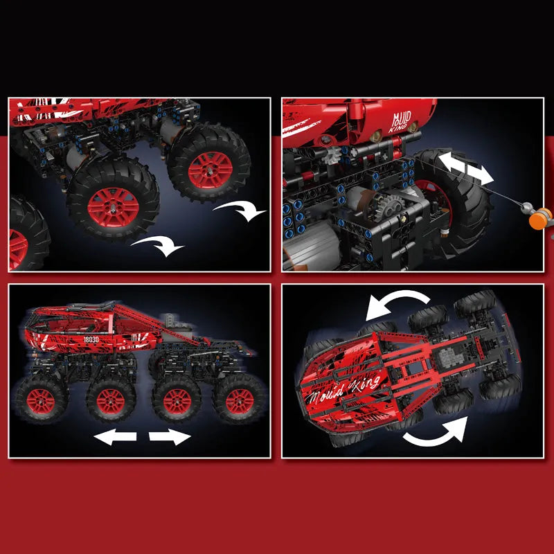 Mould King MOC Motorized Building Block Set: 18030 RC Heavy Firefox Climbing Truck, Model K18030