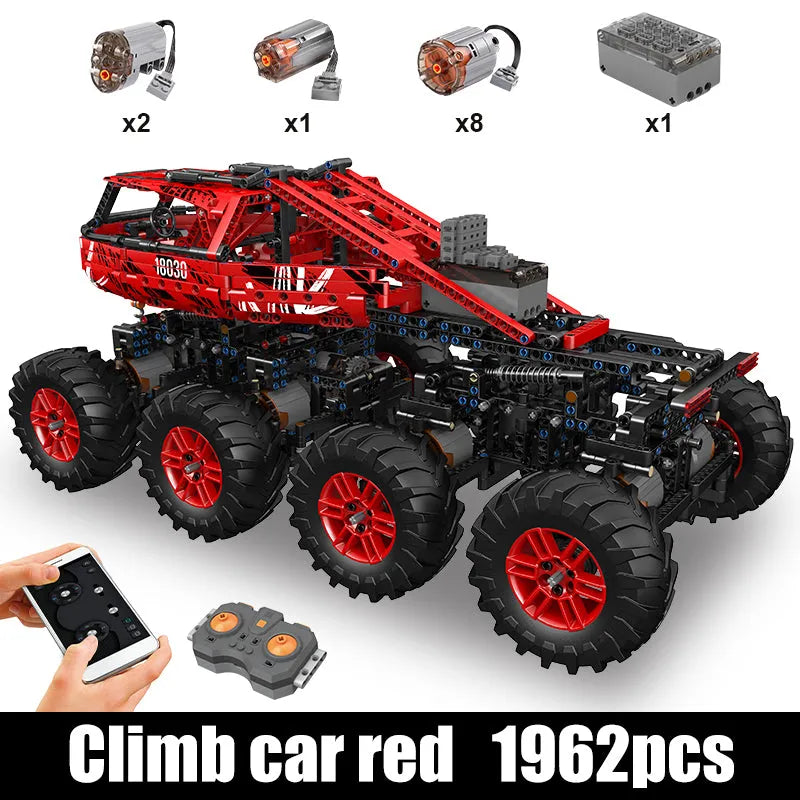 Mould King MOC Motorized Building Block Set: 18030 RC Heavy Firefox Climbing Truck, Model K18030
