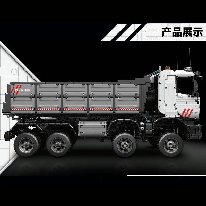 Mould King MOC Motorized Building Block Set: 19013 APP Heavy RC Pneumatic Dump Truck, Model K19013