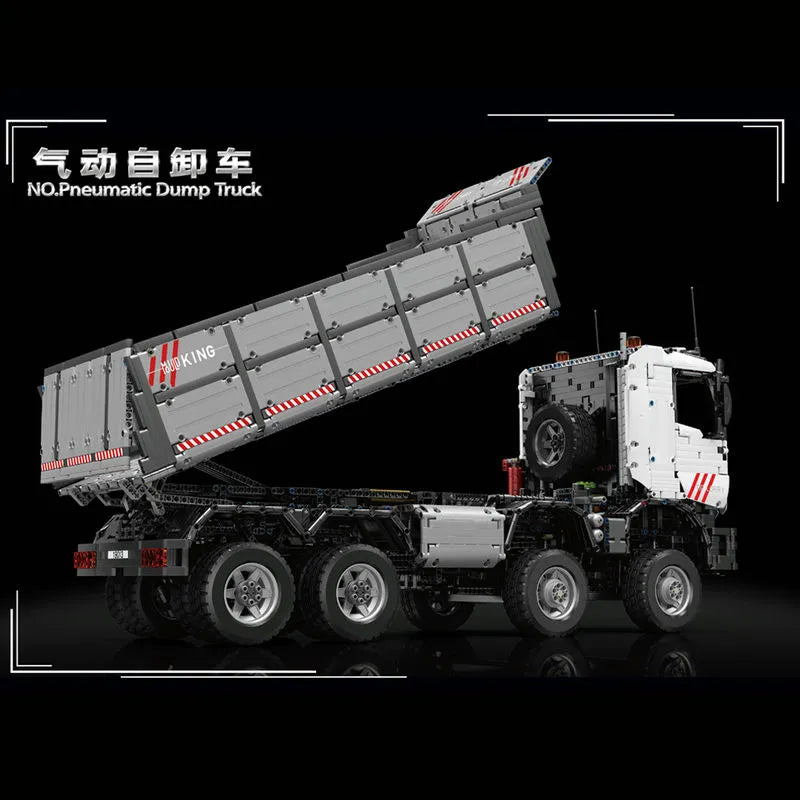 Mould King MOC Motorized Building Block Set: 19013 APP Heavy RC Pneumatic Dump Truck, Model K19013