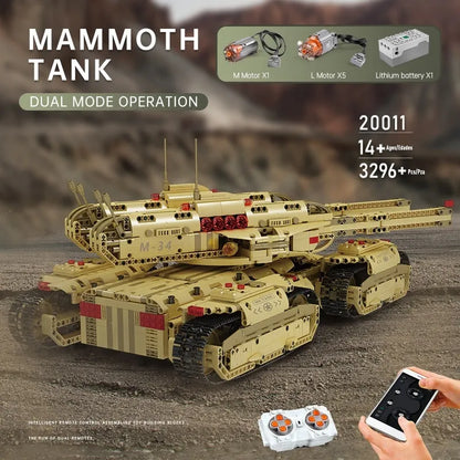 Mould King MOC Building Block Set: 20011 Motorized RC Heavy Mammoth Tank