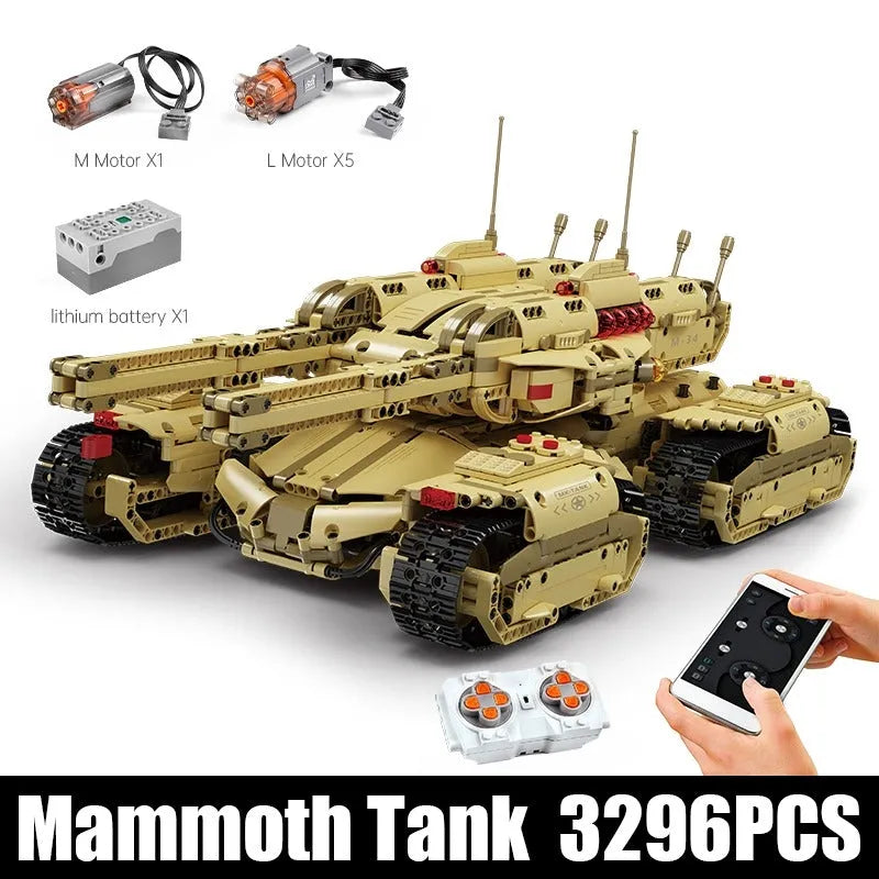 Mould King MOC Building Block Set: 20011 Motorized RC Heavy Mammoth Tank